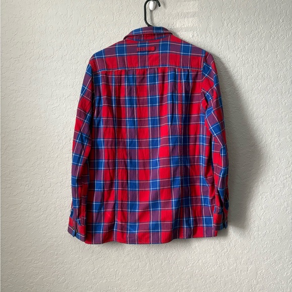 Duluth Trading Co Women’s Red and Blue Button Down Plaid Flannel Shirt - Picture 7 of 7